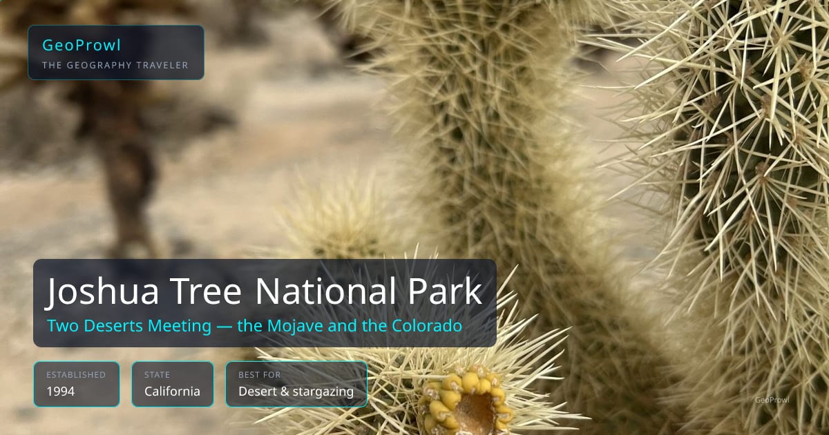 Joshua Tree National Park, Two deserts meeting — the Mojave and the Colorado